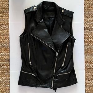 Roots Asymmetrical Leather Moto Vest size 4/Small